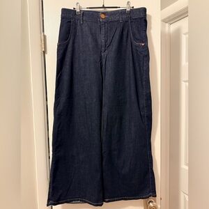Wide-Leg Dark Denim Trouser Jeans